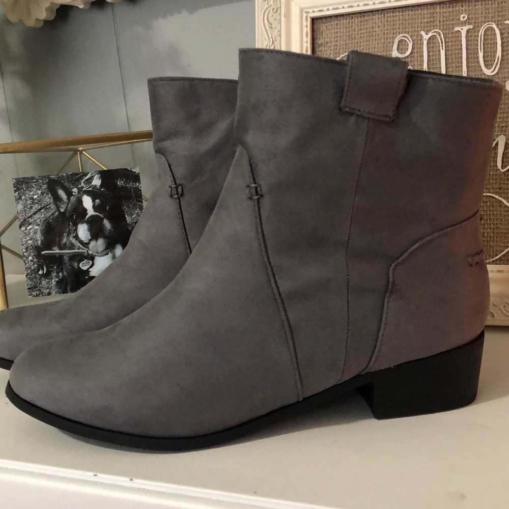 Grey Faux Suede Bootie
